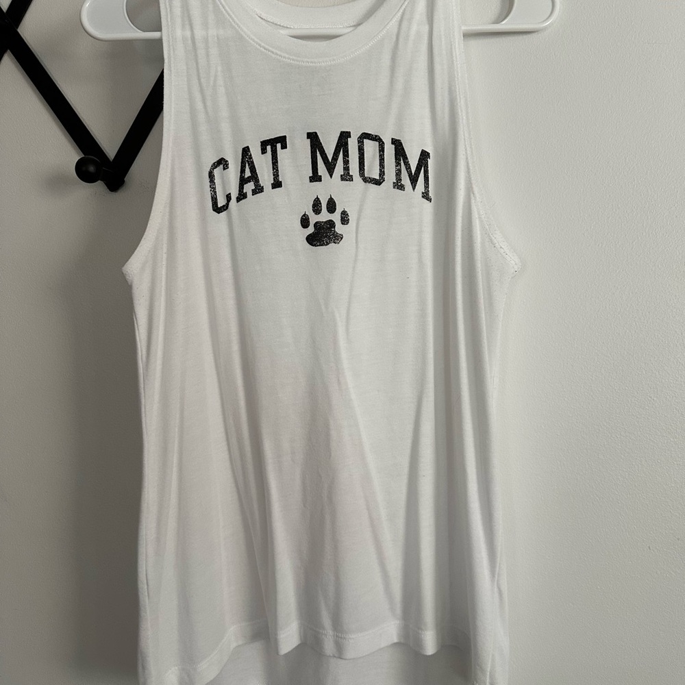 Modern Lux White Cat Mom Tank Top